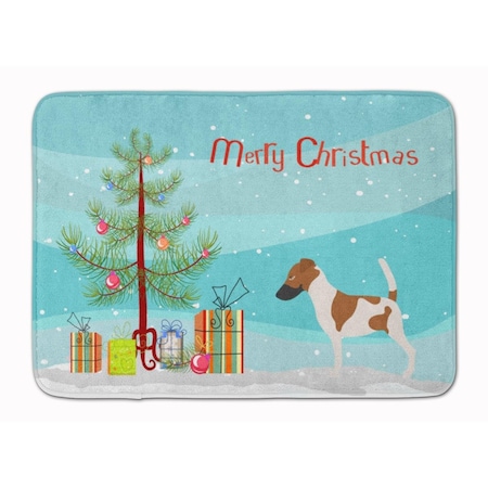Carolines Treasures Smooth Fox Terrier Christmas Machine Washable Memory Foam Mat BB8441RUG